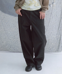 Washed Stripe Pants Black