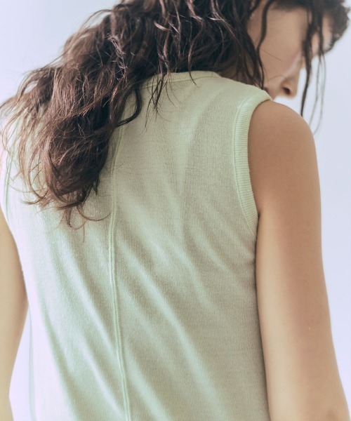 me.(ミードット)の「【 me. / ミードット 】washable silk fraise タンクトップ me-25414 HPI(タンクトップ・レディース・アイボリー/ブラック/ライム・FREE)」の6枚目の写真