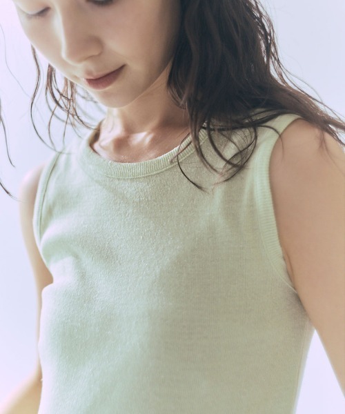 me.(ミードット)の「【 me. / ミードット 】washable silk fraise タンクトップ me-25414 HPI(タンクトップ・レディース・アイボリー/ブラック/ライム・FREE)」の5枚目の写真