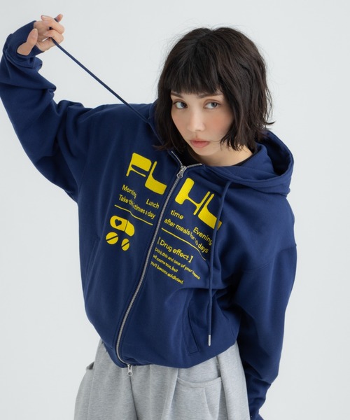 セール】CROPPED EMB LOGO PARKA（パーカー）｜FLUKE HOLIC（フロック