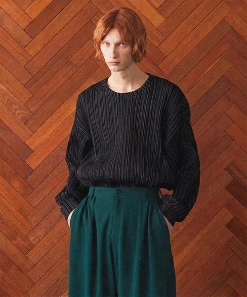 SHAREEF（シャリーフ）の「PLEATS L/S PULLOVER（Tシャツ/カットソー・メンズ・ブラック/グリーン・1/2）」の15枚目の写真