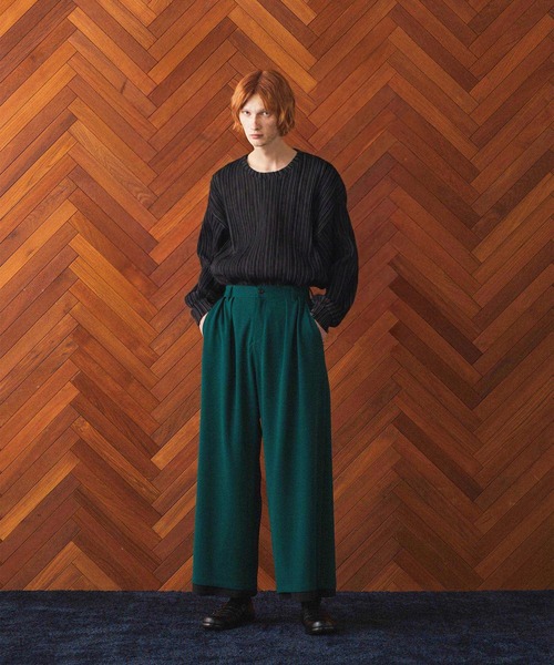 SHAREEF（シャリーフ）の「PLEATS L/S PULLOVER（Tシャツ/カットソー・メンズ・ブラック/グリーン・1/2）」の19枚目の写真