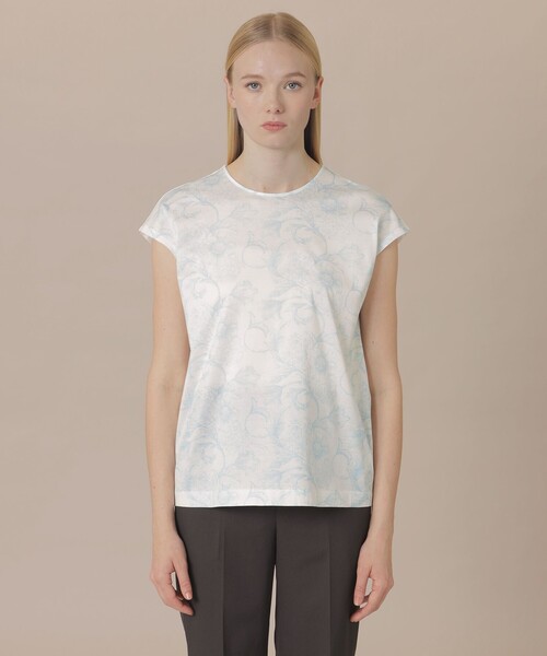 MACKINTOSH LONDON(マッキントッシュ ロンドン)の「【婦人画報4月号掲載】【BIBURY FLOWER】エッチングバイブリーTシャツ(Tシャツ/カットソー・レディース・グリーン/ブルー系その他2/ベージュ・38)」の13枚目の写真