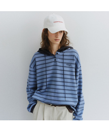 Stripe logo hoodie anorak