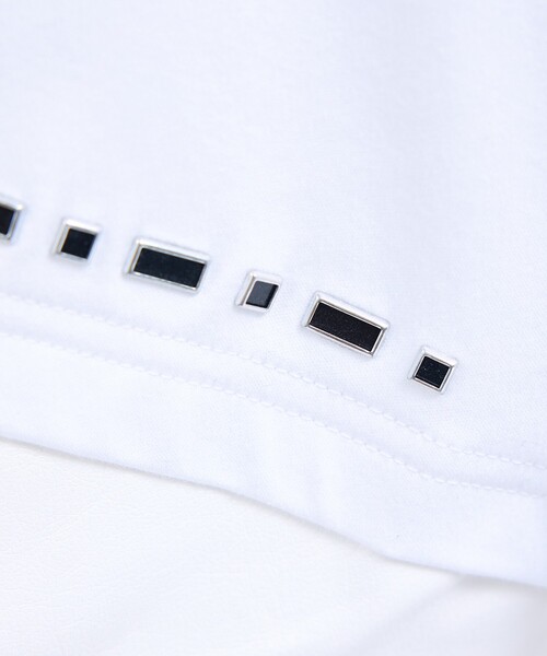 5351 POUR LES HOMMES（ゴーサンゴーイチプールオム）の「レイヤード スタッズ 半袖Tシャツ（Tシャツ/カットソー・メンズ・ブラック/ホワイト・48/46/44/50）」の9枚目の写真