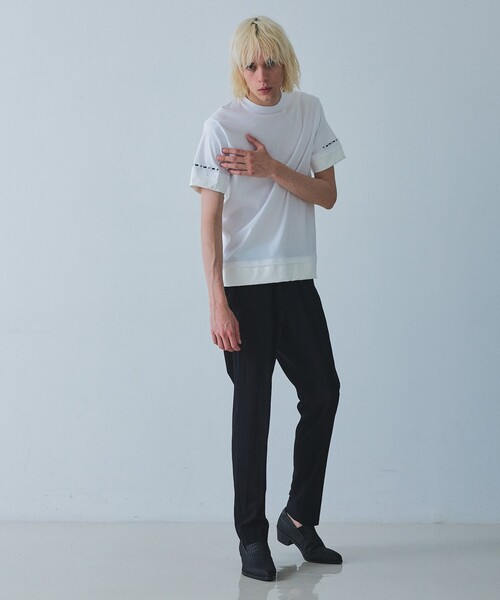 5351 POUR LES HOMMES（ゴーサンゴーイチプールオム）の「レイヤード スタッズ 半袖Tシャツ（Tシャツ/カットソー・メンズ・ブラック/ホワイト・48/46/44/50）」の11枚目の写真