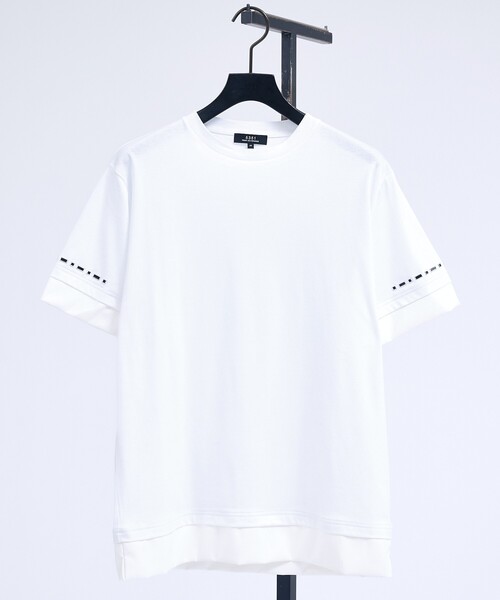 5351 POUR LES HOMMES（ゴーサンゴーイチプールオム）の「レイヤード スタッズ 半袖Tシャツ（Tシャツ/カットソー・メンズ・ブラック/ホワイト・48/46/44/50）」の17枚目の写真