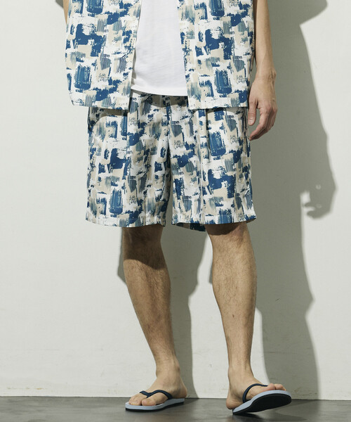 Firsthand（ファーストハンド）の「Firsthand/ファーストハンド パターン イージーショーツ / 総柄デザインショートパンツ / セットアップ対応（その他パンツ・メンズ・ホワイト系その他/ブラック系その他/ホワイト/ベージュ/ブラック/レオパード/ライトグリーン/ブラウン・LARGE/MEDIUM）」の7枚目の写真