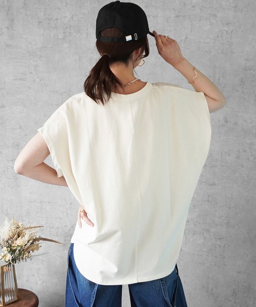 SELECT LEVERY(セレクトリベリー)の「天竺キーネックフレンチスリーブTシャツ(Tシャツ/カットソー・レディース・ブラック/ピンク/アイボリー・MEDIUM)」の17枚目の写真