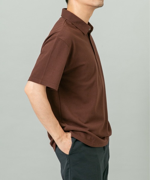 URBAN RESEARCH ROSSO MEN（アーバンリサーチロッソメン）の「『XLサイズあり』ハイパフォーマンス鹿の子ポロシャツ（ポロシャツ・メンズ・ネイビー/ホワイト/ブラウン/グレー/ブルー/ライトブルー/カーキ/ブラック・X-LARGE/LARGE/MEDIUM/SMALL）」の22枚目の写真