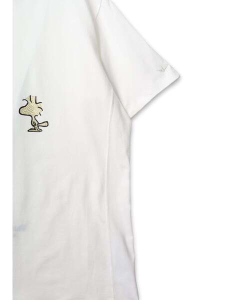 1PIU1UGUALE3 RELAX (ウノピゥウノウグァーレトレ リラックス)の「【1PIU1UGUALE3】 1PIU1UGUALE3 RELAX × SNOOPY&WOODSTOCK ラインストーンクルーネックTシャツ(Tシャツ/カットソー・メンズ・ホワイト/ブラック・4/2/3)」の4枚目の写真