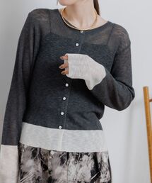 RETRO GIRL | バイカラーニットカーデ(カーディガン/ボレロ)