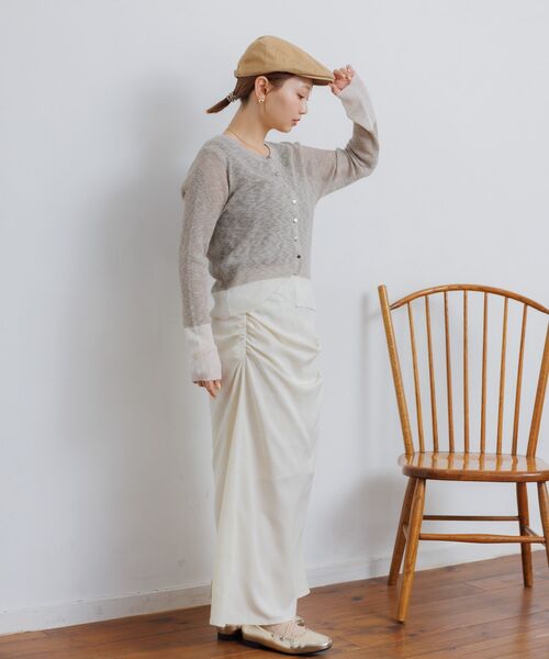 RETRO GIRL（レトロガール）の「バイカラーニットカーデ（カーディガン/ボレロ・レディース・グリーン/ベージュ/チャコールグレー・FREE）」の22枚目の写真