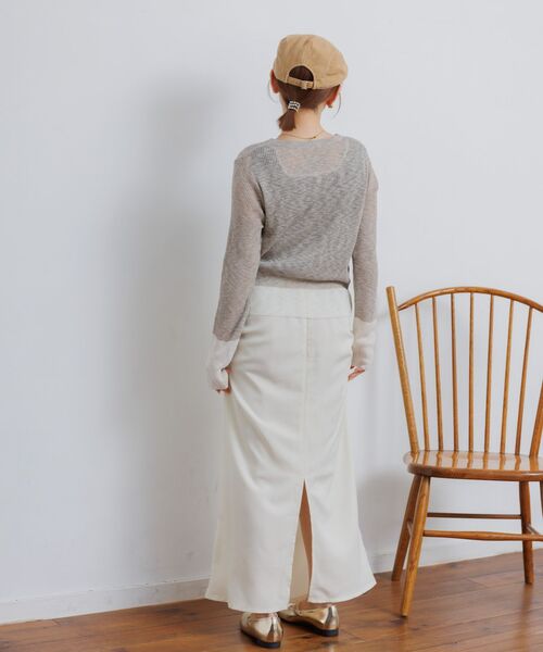 RETRO GIRL（レトロガール）の「バイカラーニットカーデ（カーディガン/ボレロ・レディース・グリーン/ベージュ/チャコールグレー・FREE）」の21枚目の写真