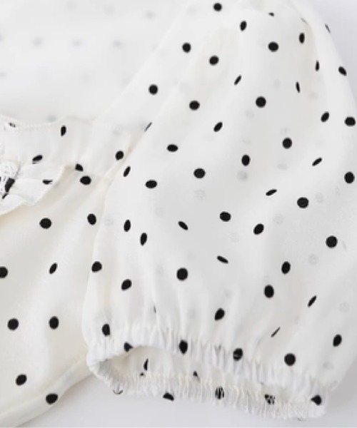 LA POMME petit(ラポミ・プチ)の「Square Collar Flare Dots Dress(ワンピース・レディース・ホワイト・SMALL/MEDIUM/LARGE)」の4枚目の写真