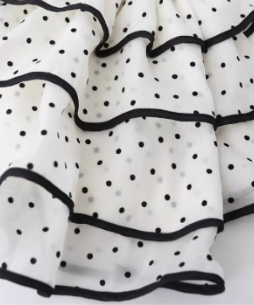 LA POMME petit(ラポミ・プチ)の「Square Collar Flare Dots Dress(ワンピース・レディース・ホワイト・SMALL/MEDIUM/LARGE)」の6枚目の写真
