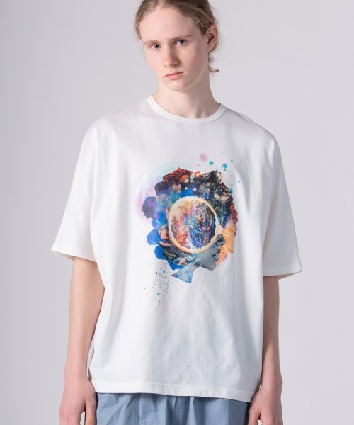 rehacer（レアセル）の「rehacer : × everglouu Abstract Bloom CS / エバーグロー ドルマンオーバー カットソー（Tシャツ/カットソー・メンズ・ホワイト/ブラック・LARGE/MEDIUM/SMALL）」の4枚目の写真