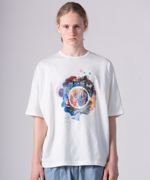 rehacer（レアセル）の「rehacer : × everglouu Abstract Bloom CS / エバーグロー ドルマンオーバー カットソー（Tシャツ/カットソー・メンズ・ホワイト/ブラック・LARGE/MEDIUM/SMALL）」の5枚目の写真