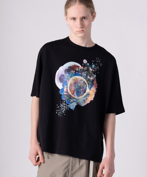 rehacer（レアセル）の「rehacer : × everglouu Abstract Bloom CS / エバーグロー ドルマンオーバー カットソー（Tシャツ/カットソー・メンズ・ホワイト/ブラック・LARGE/MEDIUM/SMALL）」の11枚目の写真