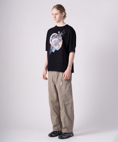 rehacer（レアセル）の「rehacer : × everglouu Abstract Bloom CS / エバーグロー ドルマンオーバー カットソー（Tシャツ/カットソー・メンズ・ホワイト/ブラック・LARGE/MEDIUM/SMALL）」の14枚目の写真