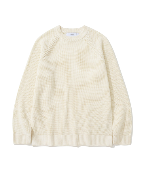 KNITTED(ニッティド)の「コットンワッフルラウンドニット CREME(ニット/セーター・レディース・その他・M/L/XL)」の2枚目の写真