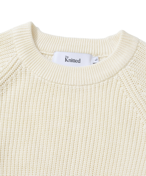 KNITTED(ニッティド)の「コットンワッフルラウンドニット CREME(ニット/セーター・レディース・その他・M/L/XL)」の3枚目の写真