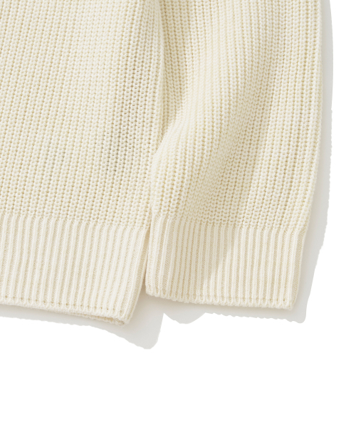 KNITTED(ニッティド)の「コットンワッフルラウンドニット CREME(ニット/セーター・レディース・その他・M/L/XL)」の5枚目の写真