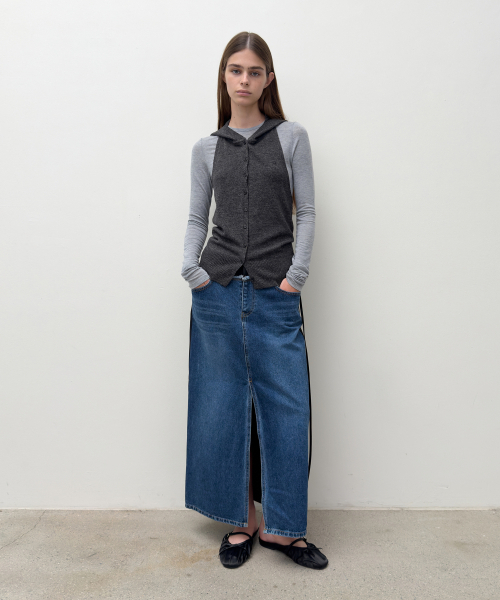 DIAGONAL(ダイアゴナル)の「HALTER HOODIE KNIT VEST (dark grey)(ベスト・レディース・その他・FREE)」の17枚目の写真