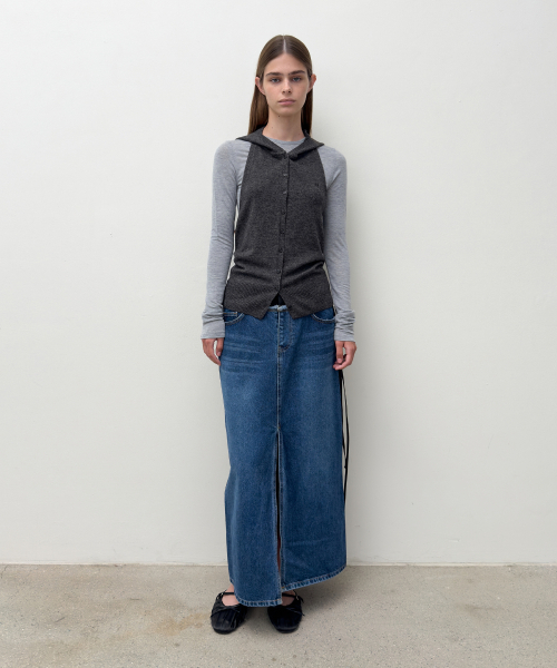 DIAGONAL(ダイアゴナル)の「HALTER HOODIE KNIT VEST (dark grey)(ベスト・レディース・その他・FREE)」の19枚目の写真