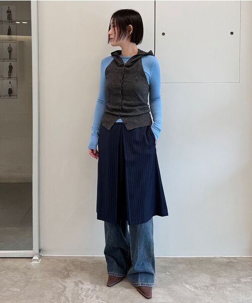 DIAGONAL(ダイアゴナル)の「HALTER HOODIE KNIT VEST (dark grey)(ベスト・レディース・その他・FREE)」の3枚目の写真