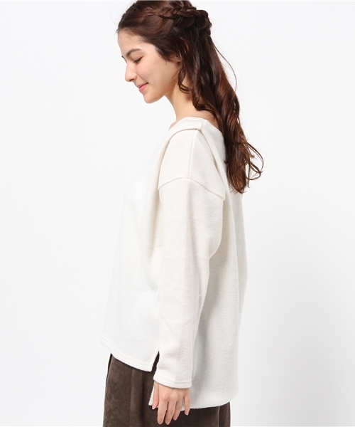 Shelly island（シェリーアイランド）の「【Shelly island】 Vネック脇スリットプルオーバー（Tシャツ/カットソー・レディース・ホワイト/グレー/パープル・FREE）」の12枚目の写真