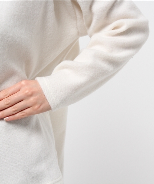 Shelly island（シェリーアイランド）の「【Shelly island】 Vネック脇スリットプルオーバー（Tシャツ/カットソー・レディース・ホワイト/グレー/パープル・FREE）」の8枚目の写真