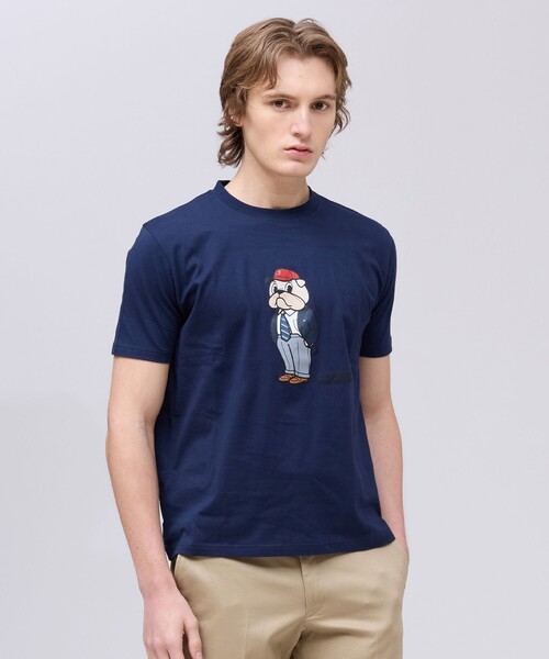 J.PRESS（ジェイプレス）の「一枚でもインナーでも【BULLDOG BOY】プリント Tシャツ（Tシャツ/カットソー・メンズ・サックスブルー系/ホワイト系/ネイビー系・MEDIUM/LARGE/X-LARGE/SMALL）」の2枚目の写真