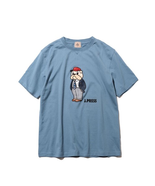 J.PRESS（ジェイプレス）の「一枚でもインナーでも【BULLDOG BOY】プリント Tシャツ（Tシャツ/カットソー・メンズ・サックスブルー系/ホワイト系/ネイビー系・MEDIUM/LARGE/X-LARGE/SMALL）」の3枚目の写真