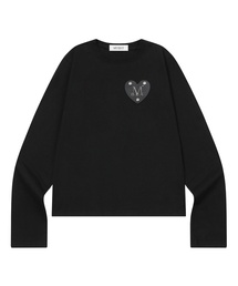 エリアメタルロゴハートパッチロングスリーブTシャツ(2カラー)