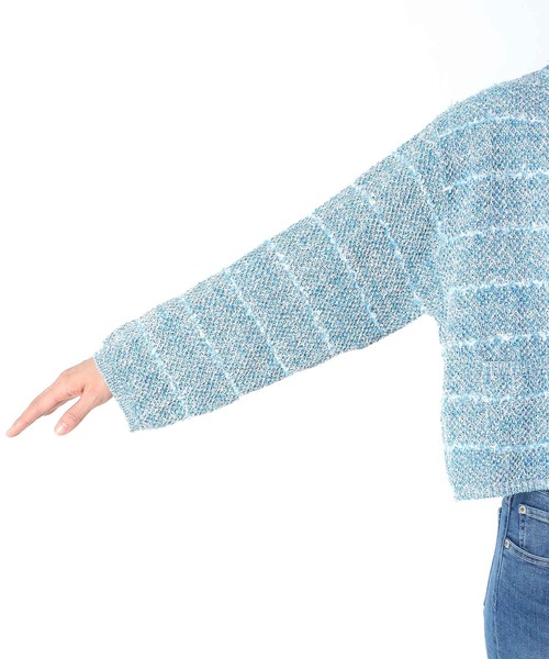 Jines(ジネス)の「和紙ボーダーフリンジカーディガン(カーディガン/ボレロ・レディース・ネイビー/ブラック/ライトブルー・38)」の19枚目の写真