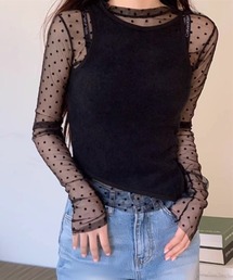 ARCHIVER（アーカイバ）の「【Bz】ドットシアーカットオフカットソー 長袖 Y2K(MA/EK151)（Tシャツ/カットソー）」