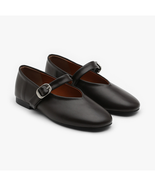 EPURE(エピュレ)の「NODS Buckle Maryjane (3color)(バレエシューズ・レディース・ブラック/アイボリー/ブラウン・23cm/22.5cm/24cm/25.5cm)」の1枚目の写真