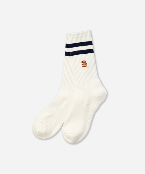 Saturdays NYC(サタデーズ ニューヨークシティ )の「S Logo Socks(ソックス/靴下・メンズ・ホワイト/オリーブ/ネイビー・FREE)」の2枚目の写真