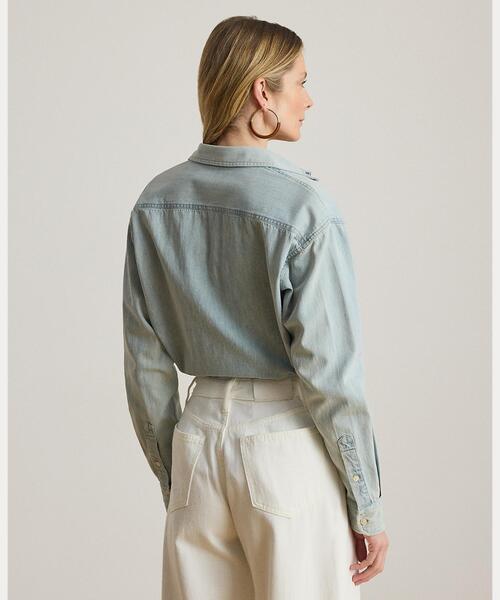 LAUREN RALPH LAUREN(ローレン ラルフ ローレン)の「リラックス フィット デニム シャツ(シャツ/ブラウス・レディース・ブルー・XS/S/M)」の6枚目の写真