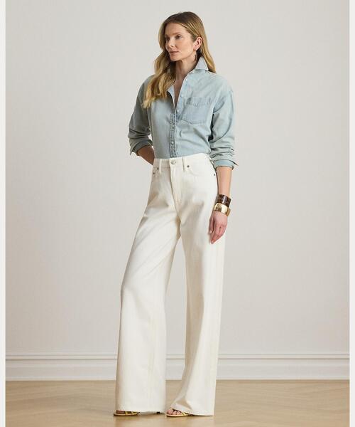 LAUREN RALPH LAUREN(ローレン ラルフ ローレン)の「リラックス フィット デニム シャツ(シャツ/ブラウス・レディース・ブルー・XS/S/M)」の4枚目の写真