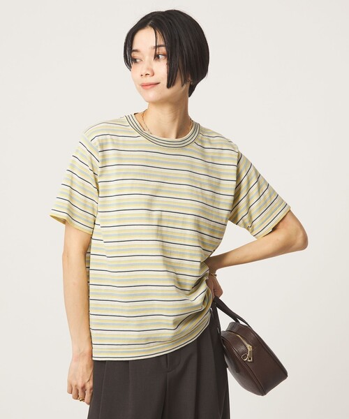 RYE TENDER(ライテンダー)の「<RYE TENDER>ボーダー ニット Tシャツ(ニット/セーター・レディース・コバルトブルー/ベージュ・FREE)」の1枚目の写真