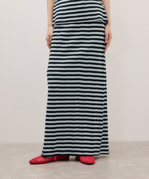 ADAM ET ROPE'(アダムエロペ)の「【Miller for ADAM ET ROPE'】別注 Skirt(スカート・レディース・ブルー/キナリ・FREE)」の2枚目の写真