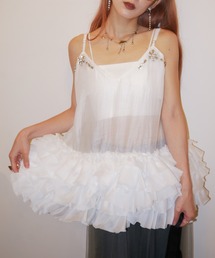 organdie tiered frill camisole