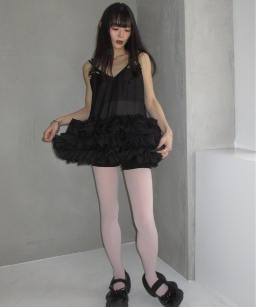 HONEY MI HONEY（ハニーミーハニー）の「organdie tiered frill camisole（チュニック・レディース・ホワイト/ピンク/ブラック・FREE）」の17枚目の写真