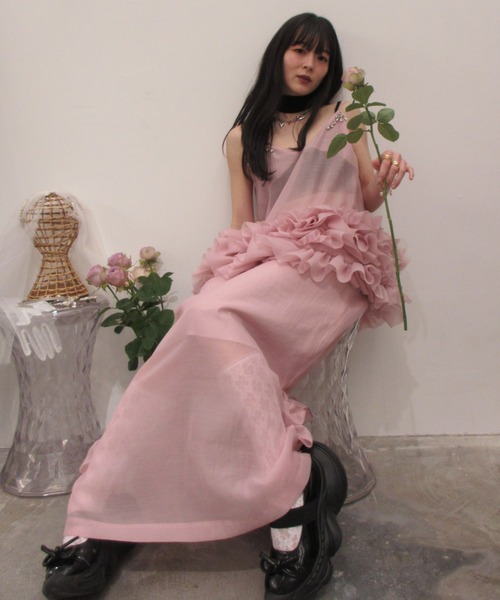 HONEY MI HONEY（ハニーミーハニー）の「organdie tiered frill camisole（チュニック・レディース・ホワイト/ピンク/ブラック・FREE）」の15枚目の写真