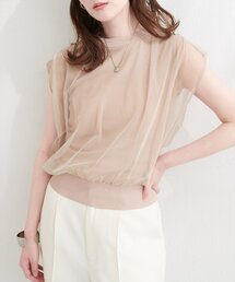 natural couture | 【sherbet line】接触冷感チュール×ニットレイヤードTOPS(ニット/セーター)