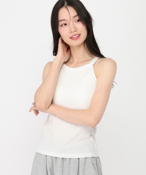 Heather（ヘザー）の「カップ付きアメスリタンクトップ　672587（タンクトップ・レディース・ピンク/グレー/オフホワイト・S/M）」の2枚目の写真