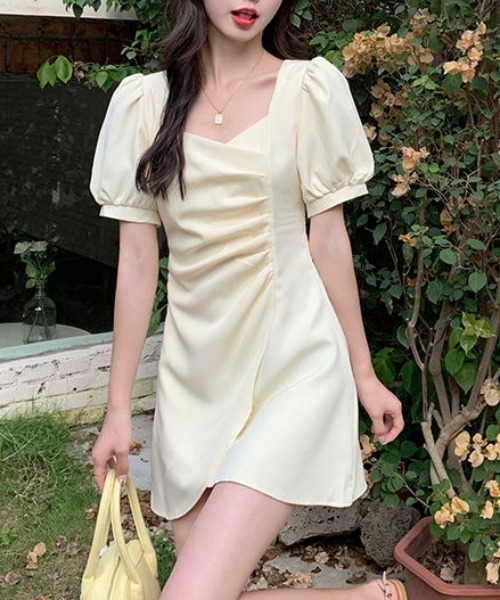 SHEPP(シープ)の「アシンメトリーギャザー半袖ミニワンピース(ワンピース・レディース・アイボリー/ブラック・S/M)」の21枚目の写真