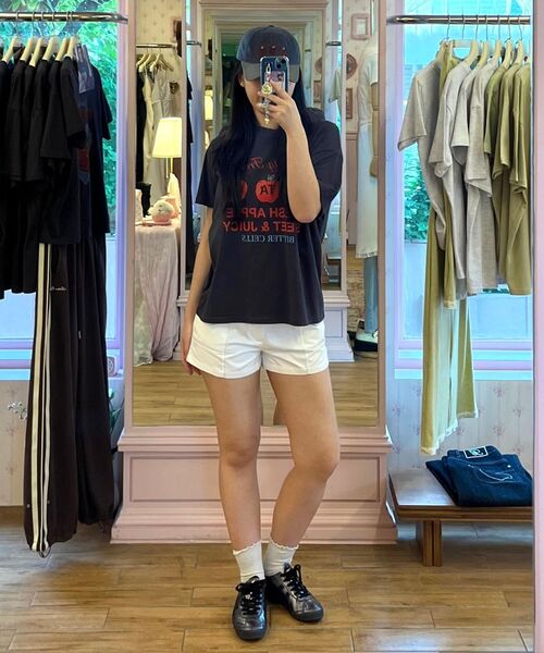 BITTER CELLS(ビターセルズ)の「ヴィンテージアップルキャップ-ブルーグレー(Tシャツ/カットソー・レディース・その他・FREE)」の4枚目の写真